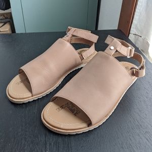 Sorel Ella mule strap sandals 7.5 leather nude